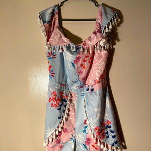 Pastel pink and blue romper